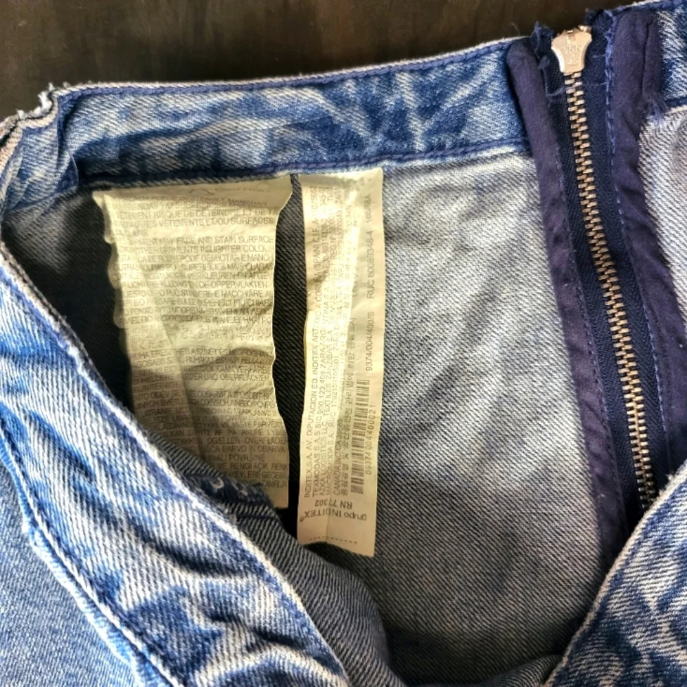 Zara Trafaluc Tiered Frayed Raw Hem Mini Denim Skirt